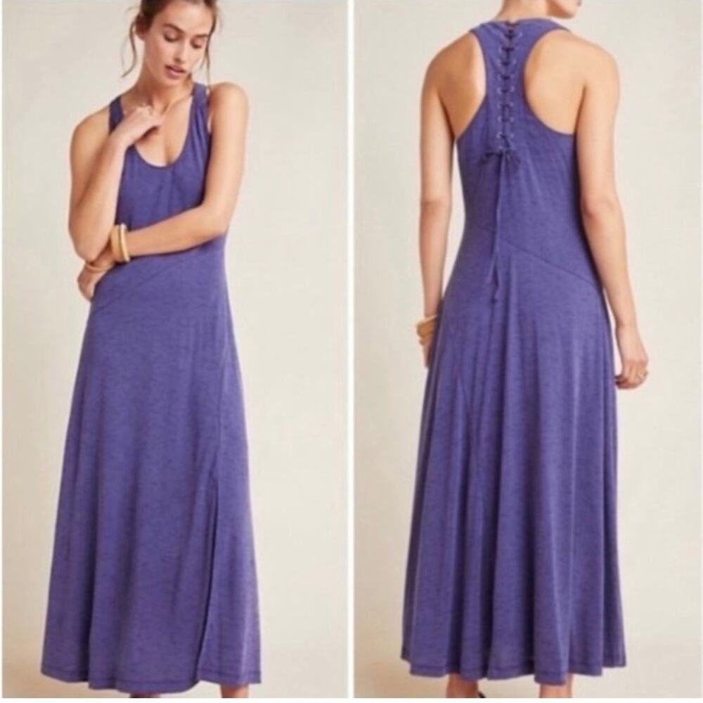 NWT Anthropologie Maeve Melanie Knit Maxi Dress Navy Size Small Petite